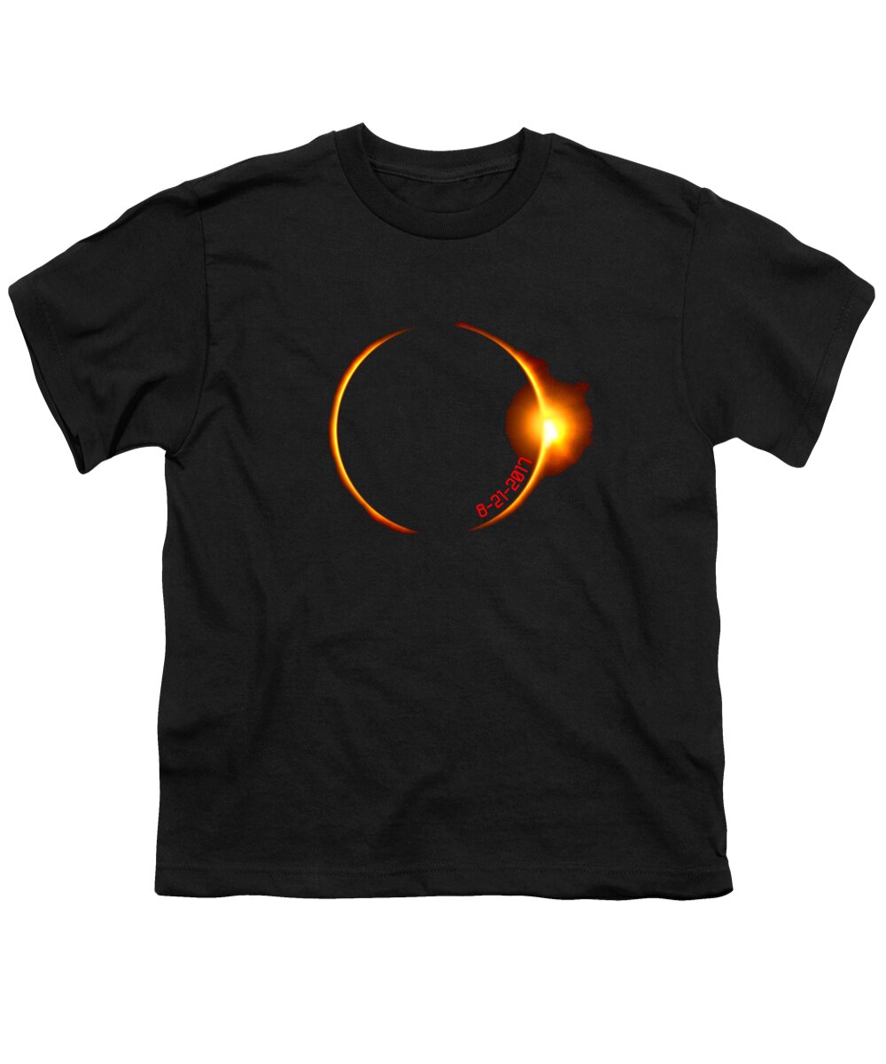 Funny Youth T-Shirt featuring the digital art Solar Eclipse 2017 by Flippin Sweet Gear