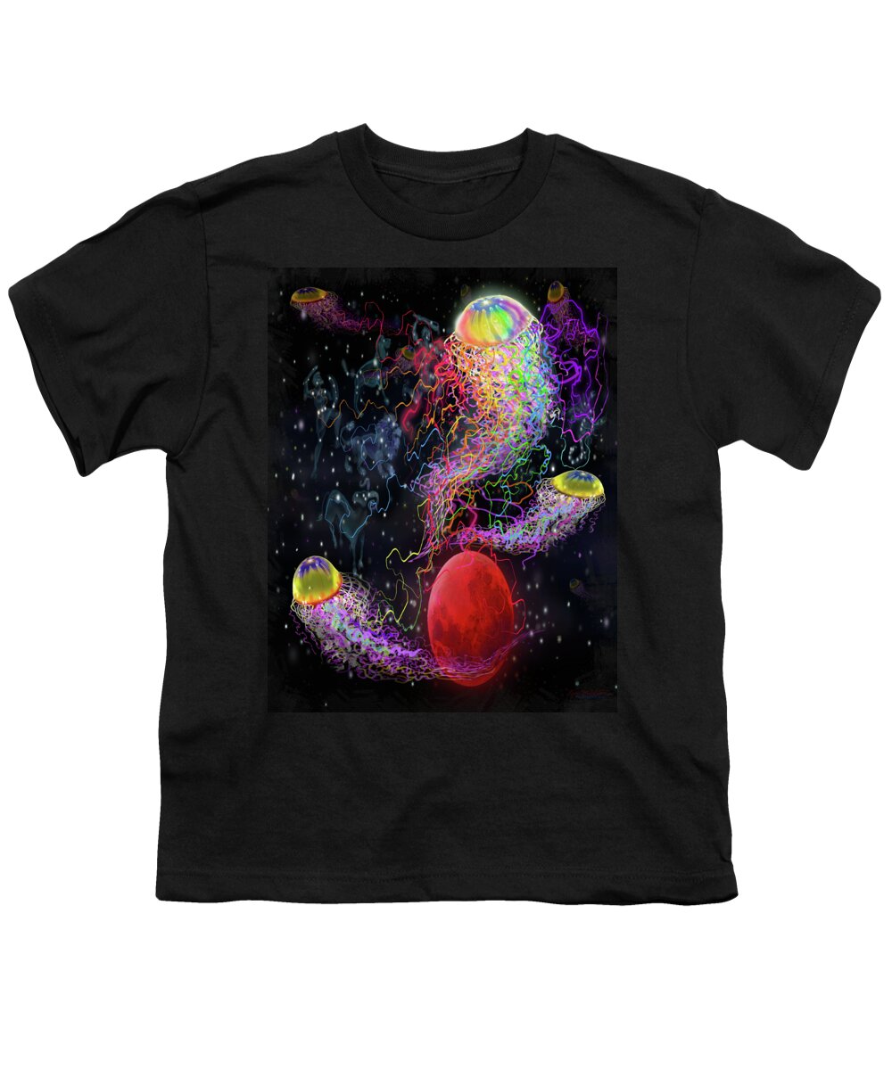 Space Youth T-Shirt featuring the digital art Cosmic Connections by Kevin Middleton