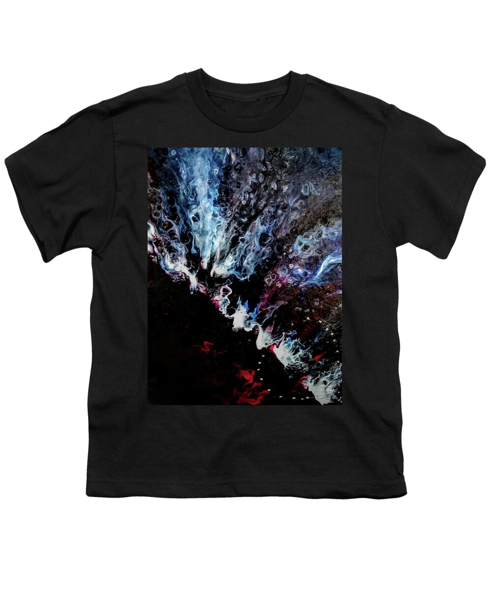 Storm Youth T-Shirt featuring the painting Space Storm by Anna Adams
