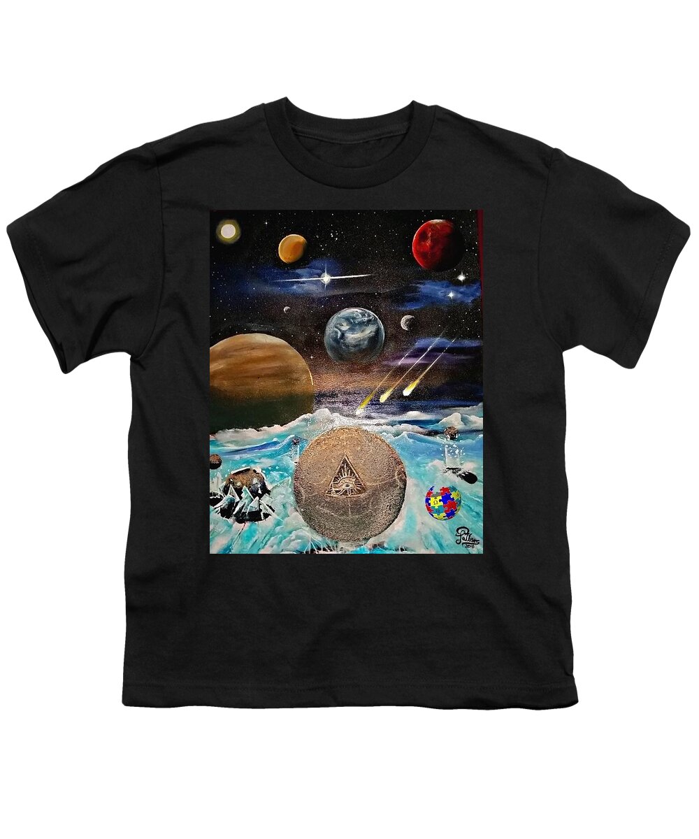 There's A Star Man Waiting In The Sky Youth T-Shirt featuring the painting Starman by John Palliser