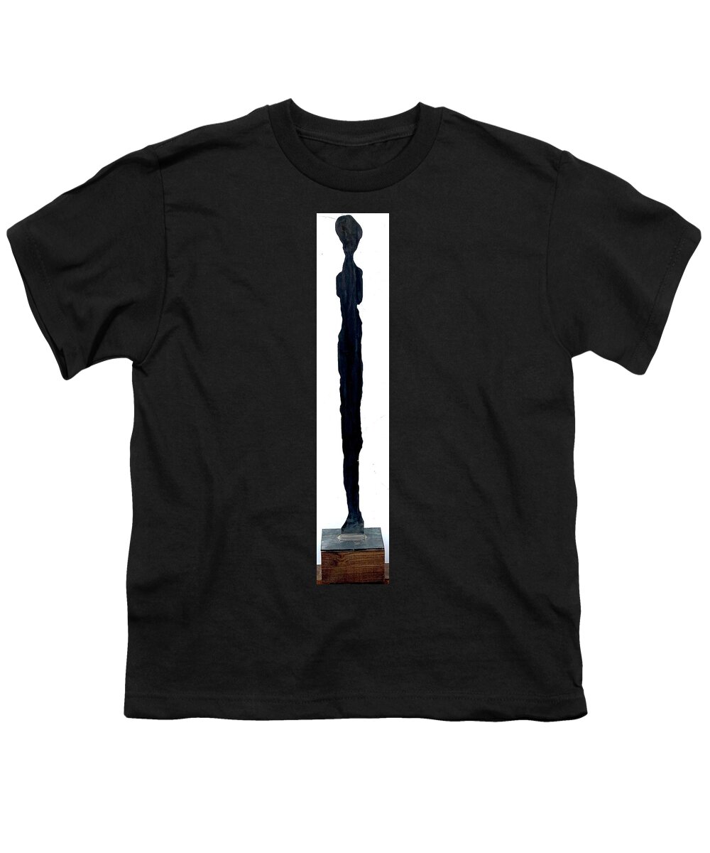 Figure Youth T-Shirt featuring the sculpture Steel Figure by David Euler