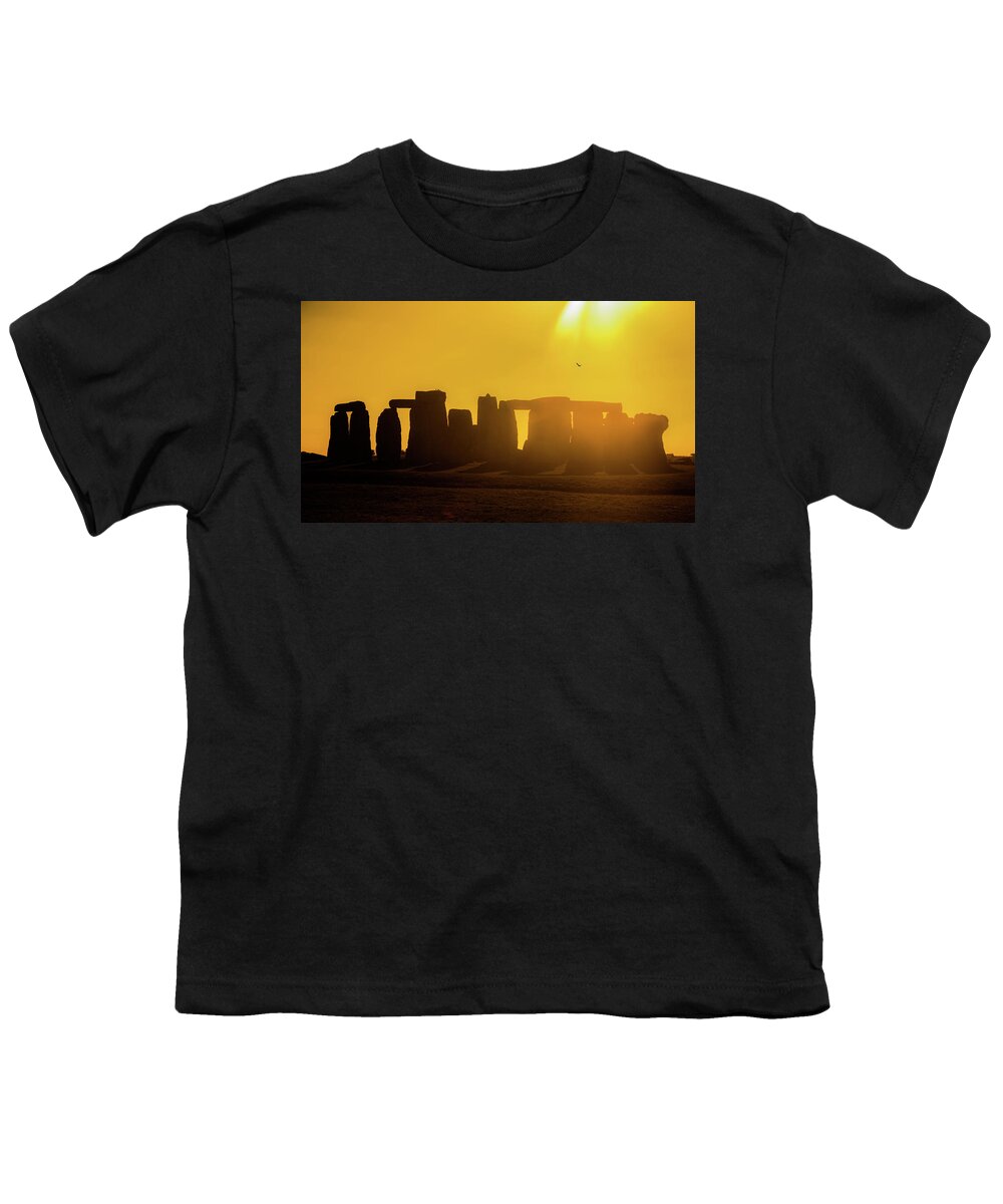 Stonehenge Youth T-Shirt featuring the photograph Stonehenge Silhouette by Rob Hemphill
