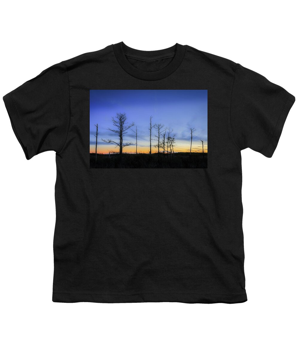 Maryland Youth T-Shirt featuring the photograph Sundown at Taylors Island 2 by Robert Fawcett