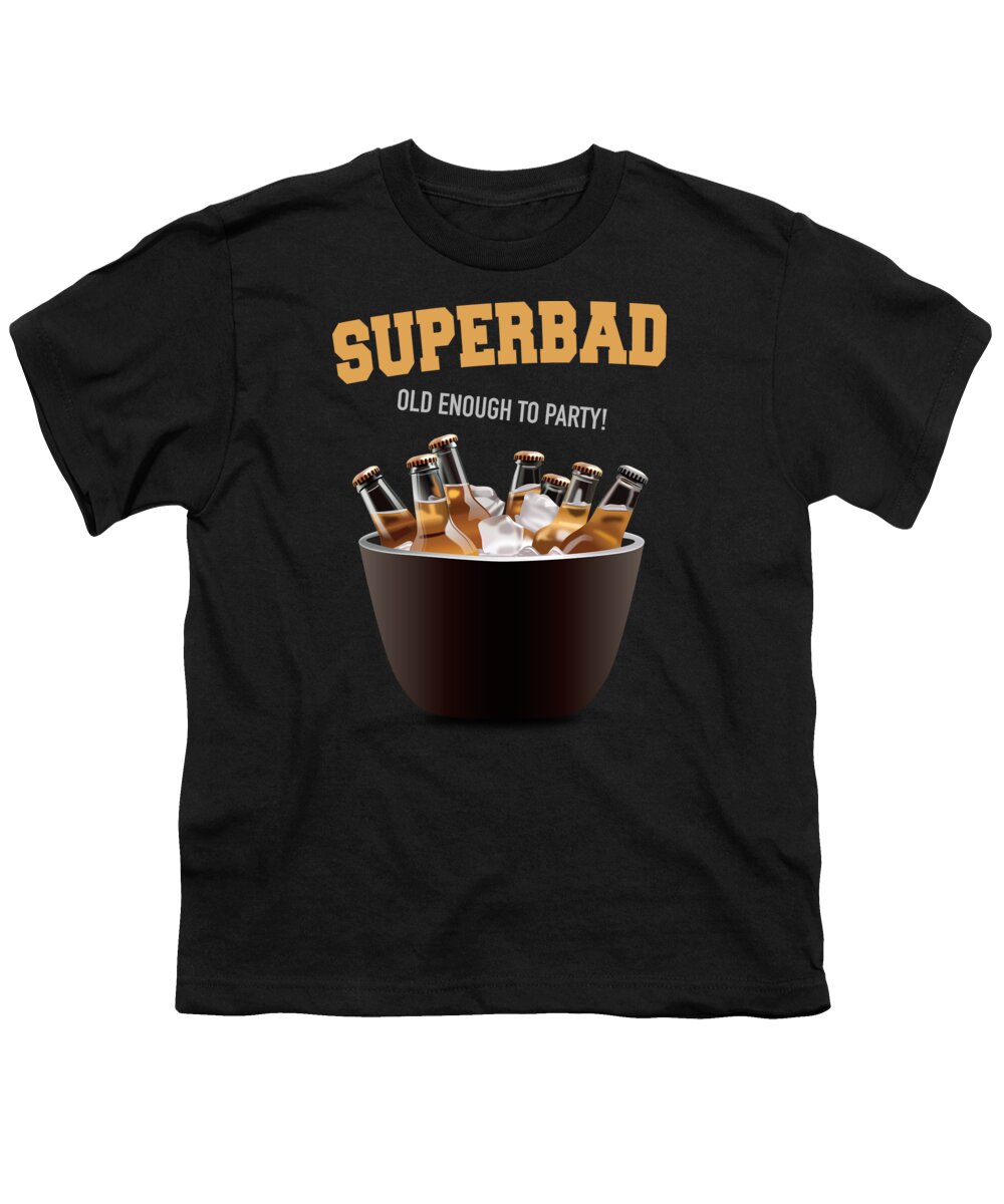 Movie Poster Youth T-Shirt featuring the digital art Superbad - Alternative Movie Poster by Movie Poster Boy