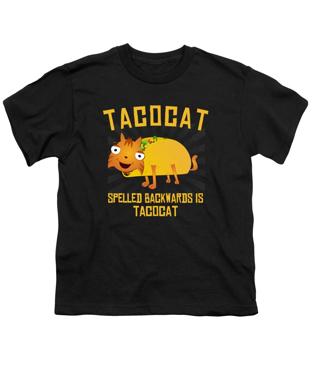 Funny Youth T-Shirt featuring the digital art Tacocat Spelled Backwards is Tacocat by Flippin Sweet Gear