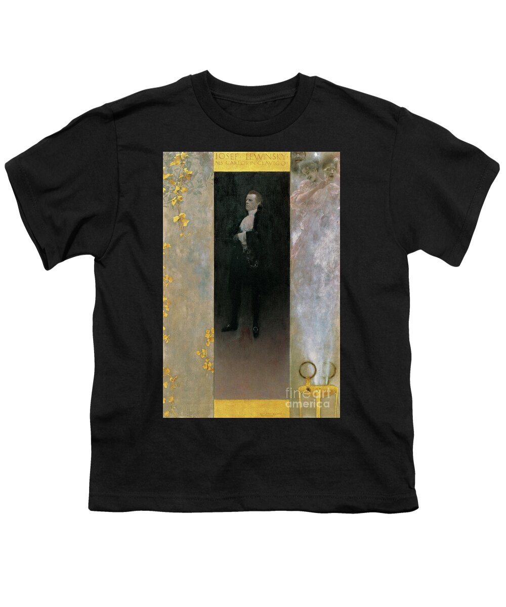 The Actor Josef Lewinsky As Carlos In Goethe's Clavigo Youth T-Shirt featuring the painting The actor Josef Lewinsky as Carlos in Clavigo by Goethe, 1895 by Gustav Klimt
