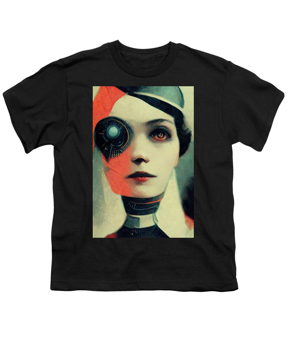 Cyborg Youth T-Shirt featuring the digital art The Future by Nickleen Mosher