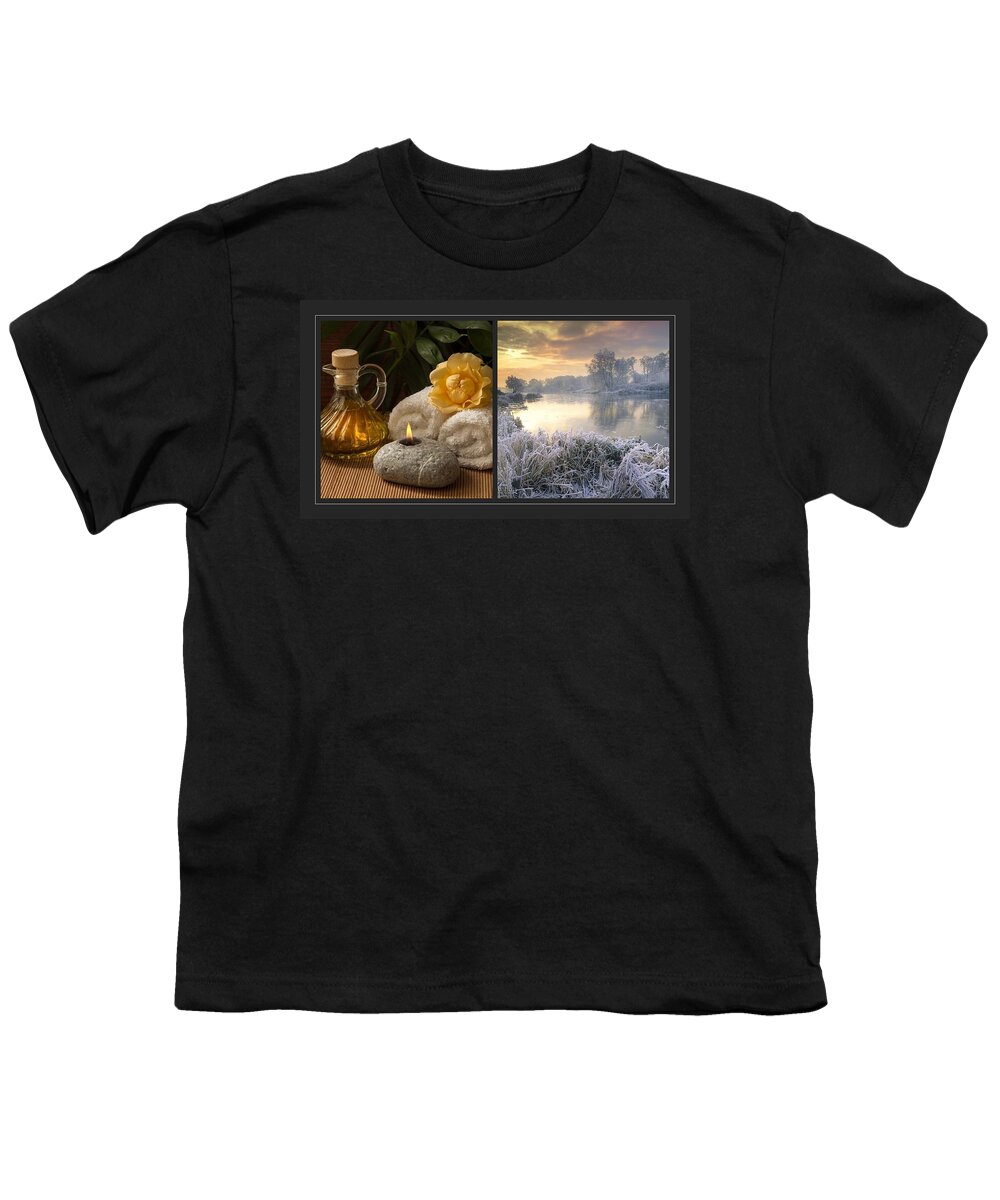 Winter Youth T-Shirt featuring the mixed media The Ins and Outs of Winter by Nancy Ayanna Wyatt