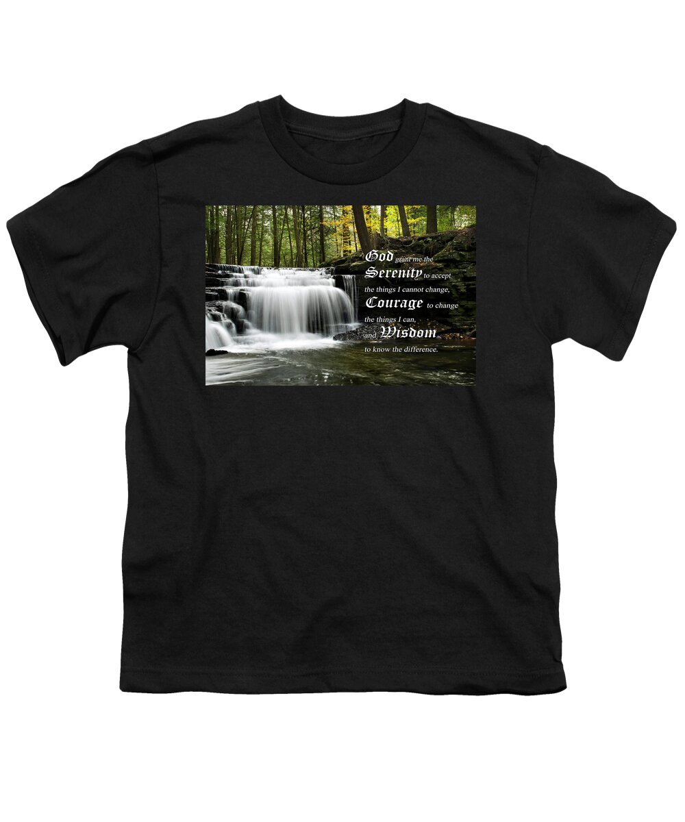 The Serenity Prayer Youth T-Shirt featuring the photograph The Serenity Prayer by Christina Rollo
