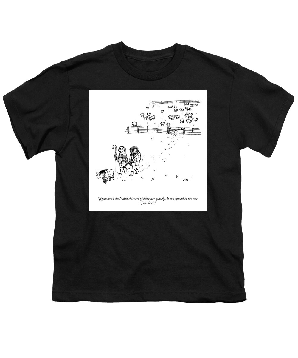 A28563 Youth T-Shirt featuring the drawing This Sort of Behavior by Edward Steed