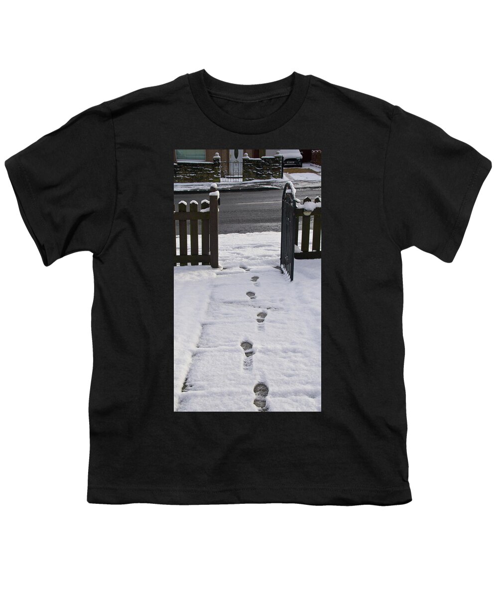 Traces On Snow Youth T-Shirt featuring the photograph Traces in the Snow by Elena Perelman