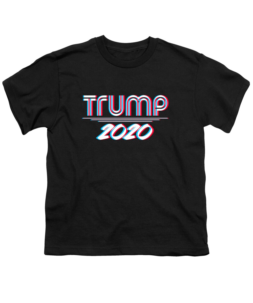 Republican Youth T-Shirt featuring the digital art Trump 2020 3D Effect by Flippin Sweet Gear