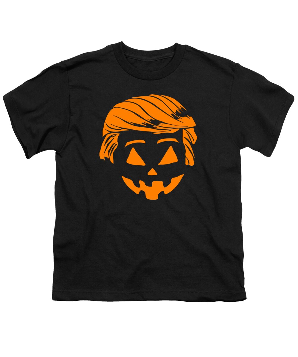 Funny Youth T-Shirt featuring the digital art Trump Halloween Trumpkin Costume by Flippin Sweet Gear