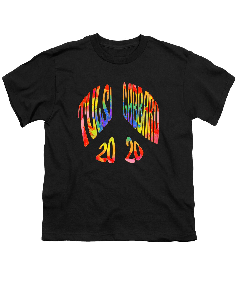 Cool Youth T-Shirt featuring the digital art Tulsi Gabbard 2020 Peace Sign by Flippin Sweet Gear
