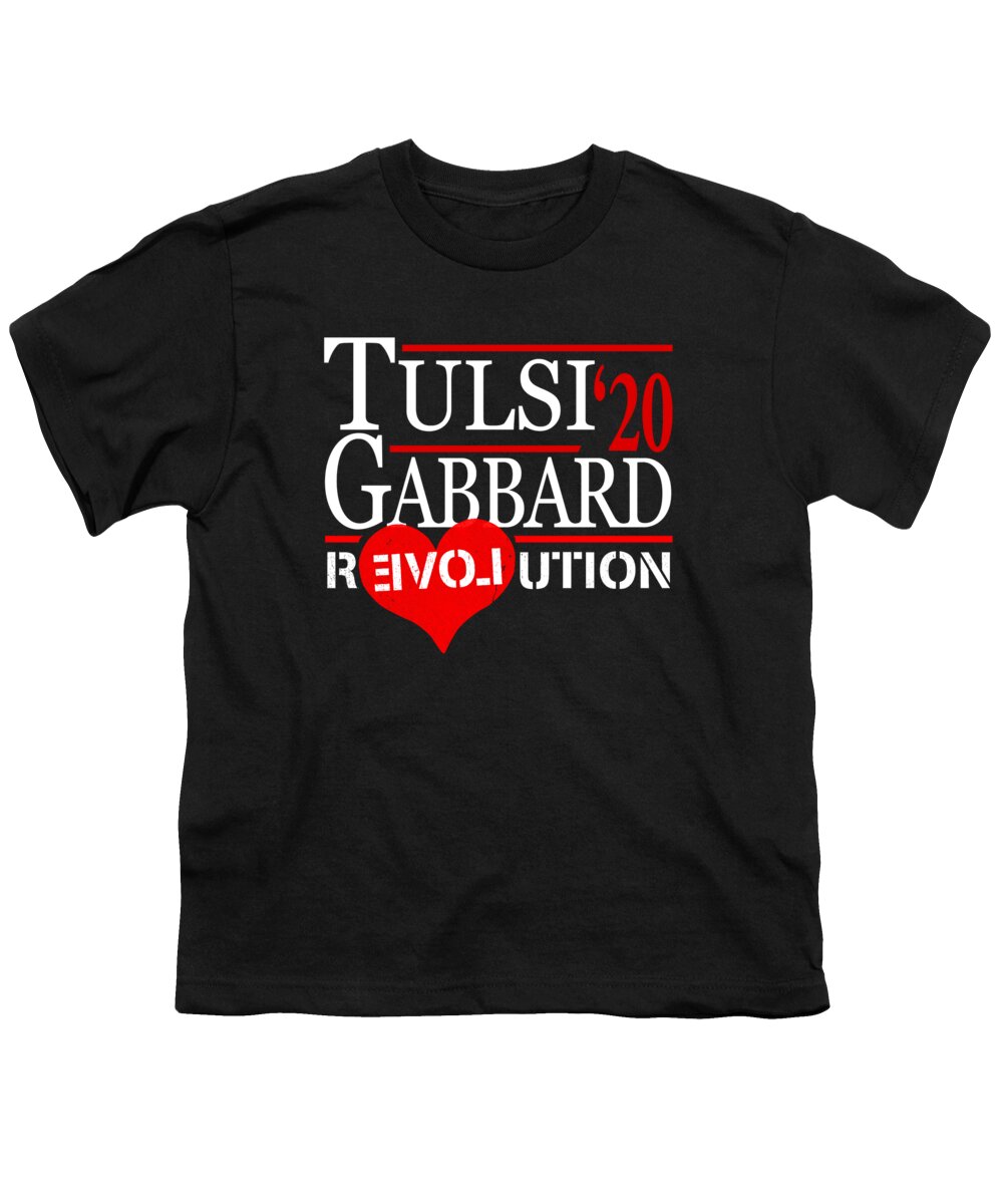 Election Youth T-Shirt featuring the digital art Tulsi Gabbard 2020 Revolution by Flippin Sweet Gear