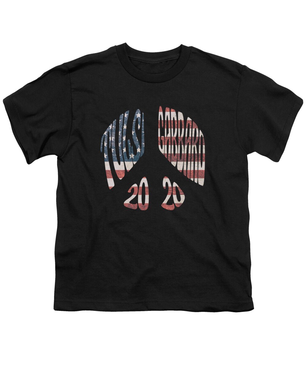Election Youth T-Shirt featuring the digital art Tulsi Gabbard Peace in 2020 US Flag by Flippin Sweet Gear