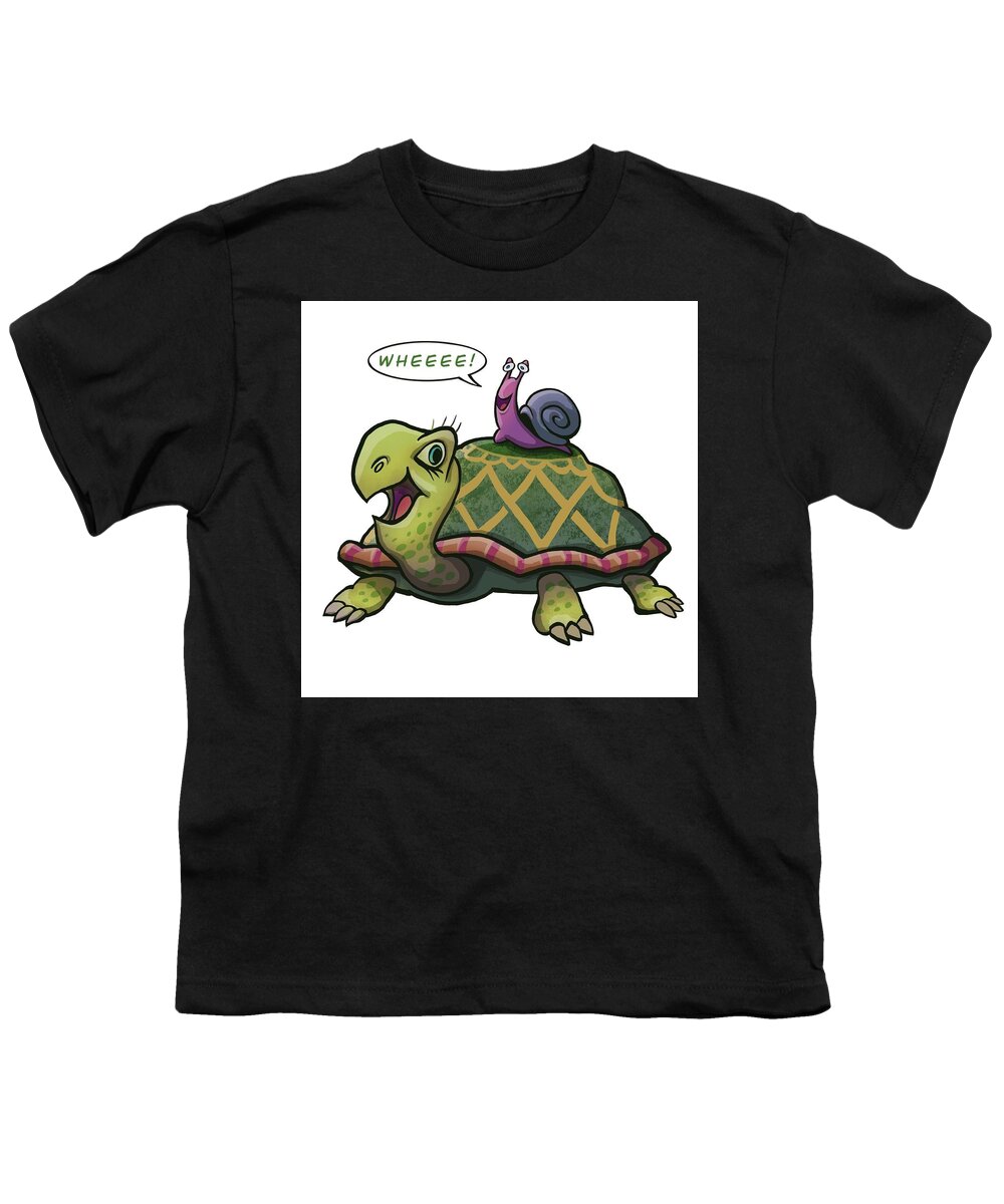 Turtle Snail Youth T-Shirt featuring the digital art Turtle and Snail by Don Morgan