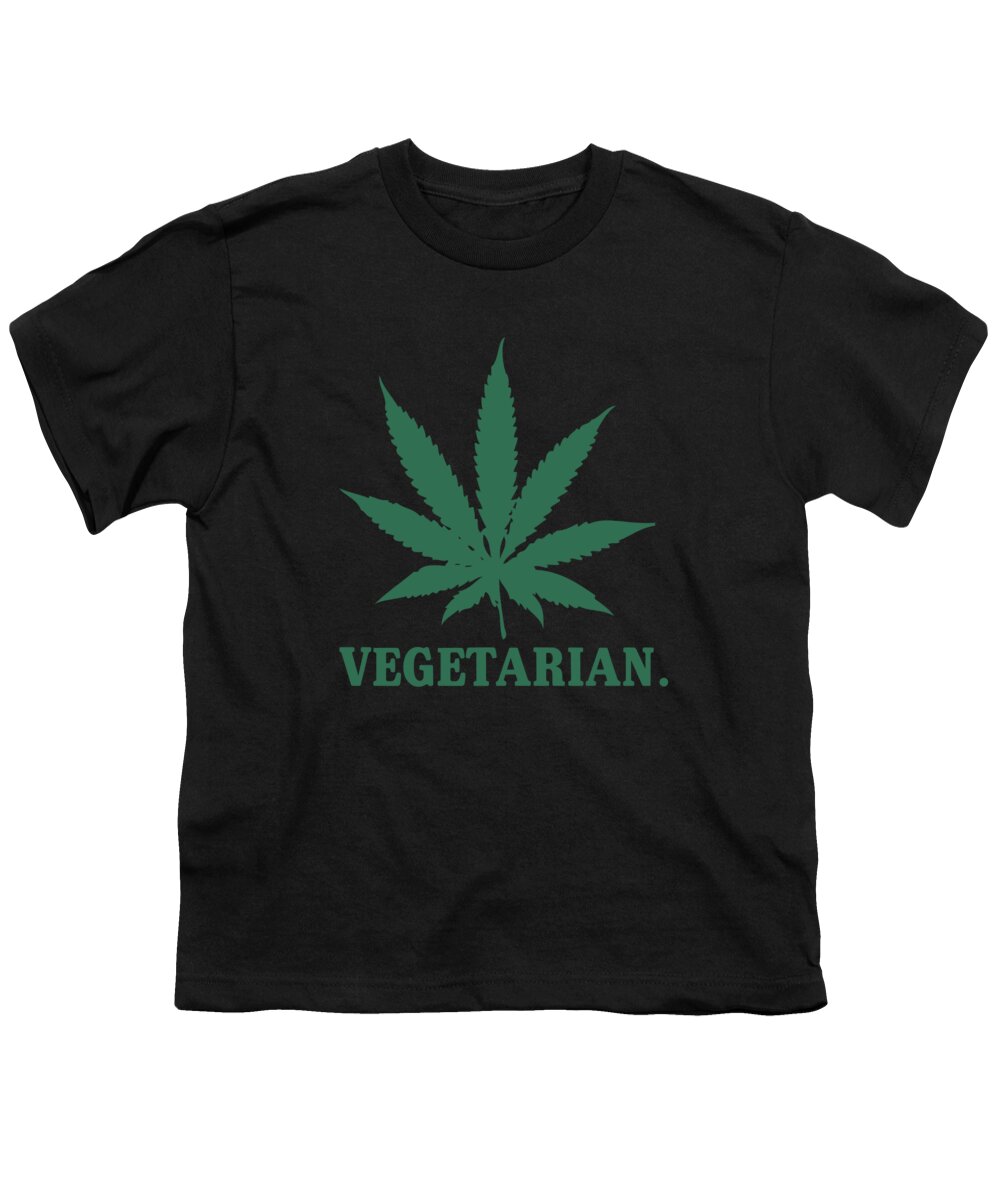 Sarcastic Youth T-Shirt featuring the digital art Vegetarian Cannabis Weed by Flippin Sweet Gear