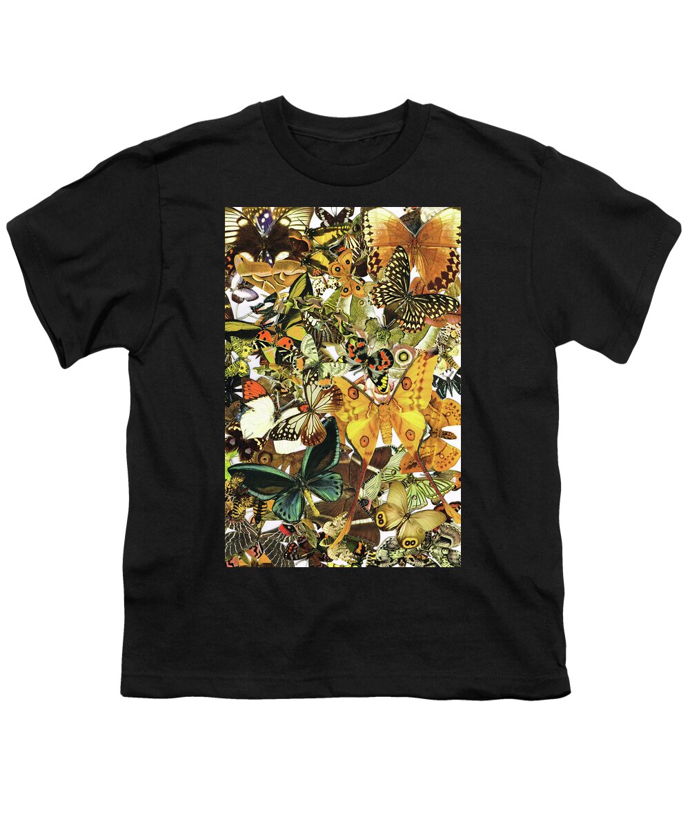 Butterfly Youth T-Shirt featuring the painting Vintage Butterfly Art - Butterflies Galore - Sharon Cummings by Sharon Cummings
