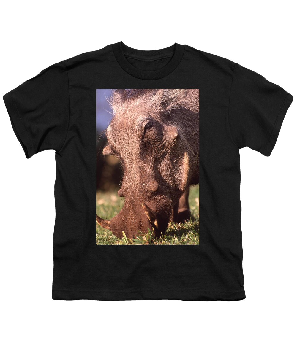 Africa Youth T-Shirt featuring the photograph Wart Hog Up Close Too by Russ Considine