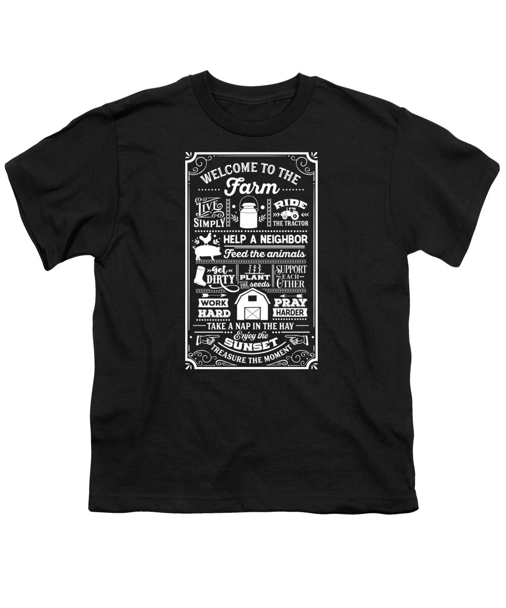 Family Youth T-Shirt featuring the digital art Welcome To The Farm by Sambel Pedes