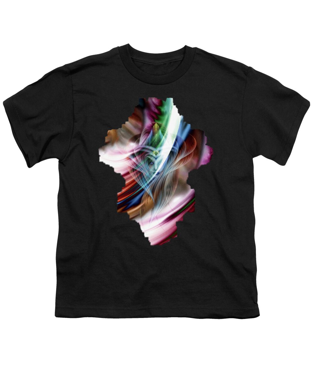 Dreams Youth T-Shirt featuring the digital art Whispers In A Dreams Of Beauty Abstract Portrait Art by Rolando Burbon