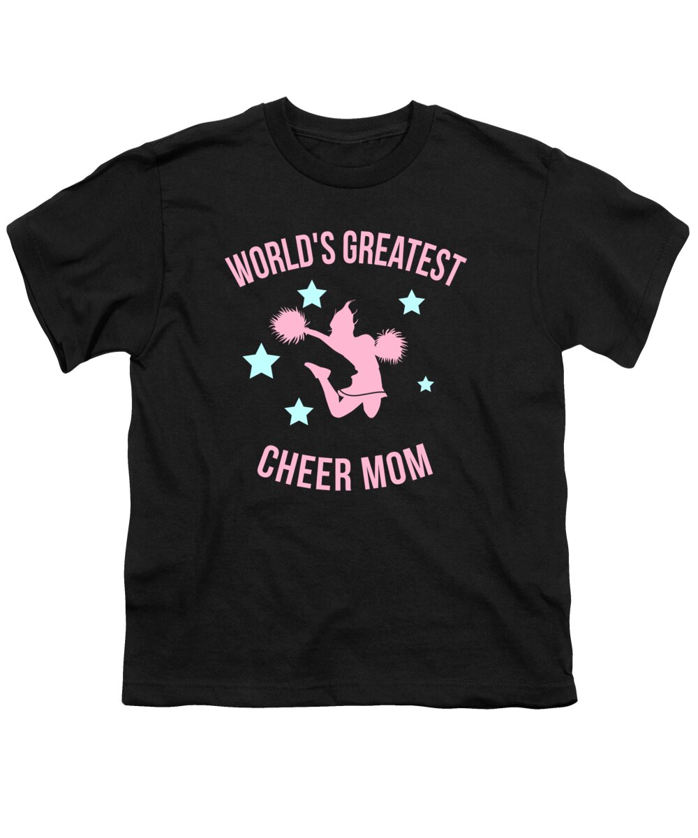 Gifts For Mom Youth T-Shirt featuring the digital art Worlds Greatest Cheer Mom by Flippin Sweet Gear