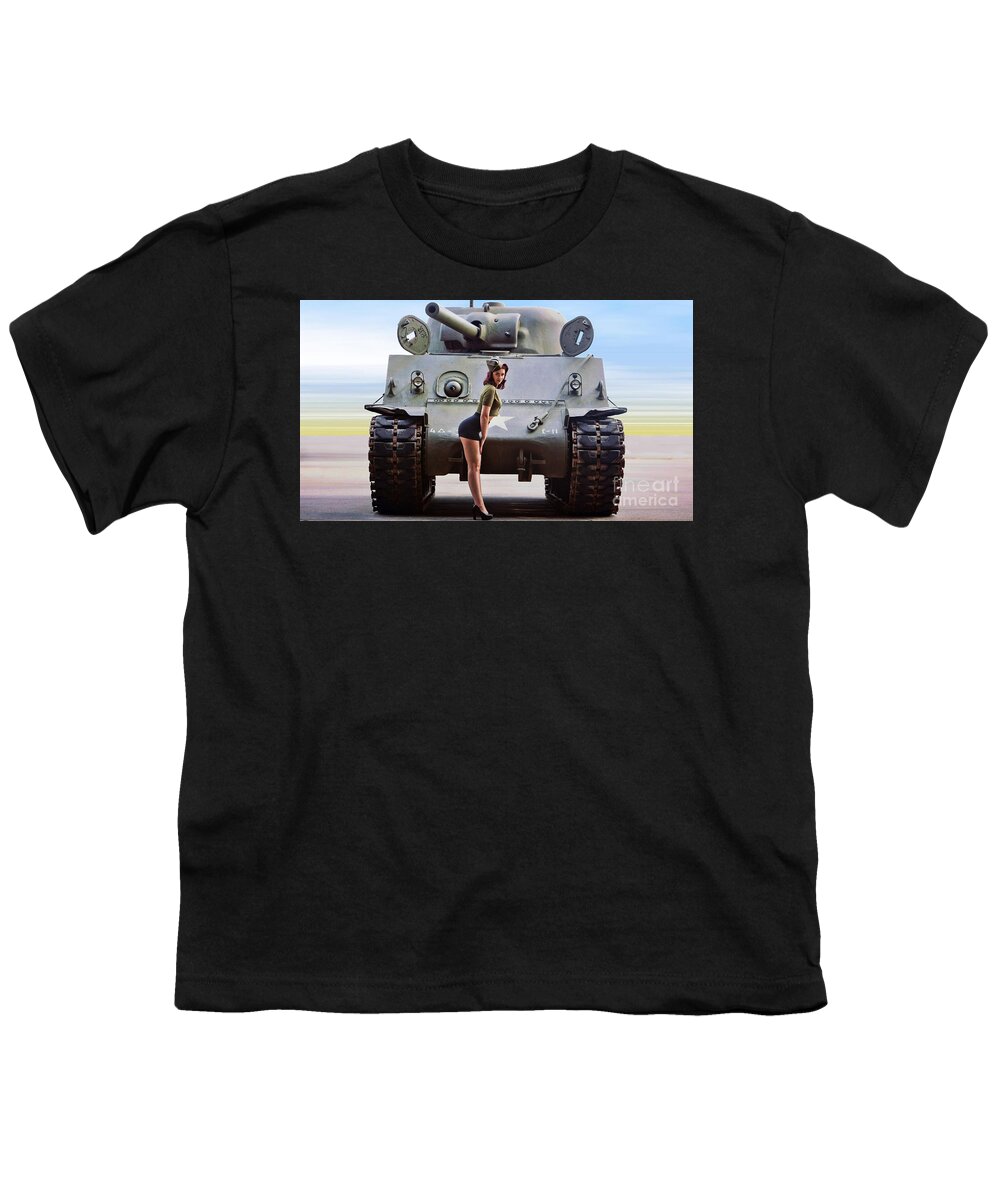 World Youth T-Shirt featuring the photograph WW2 Pinup by Action