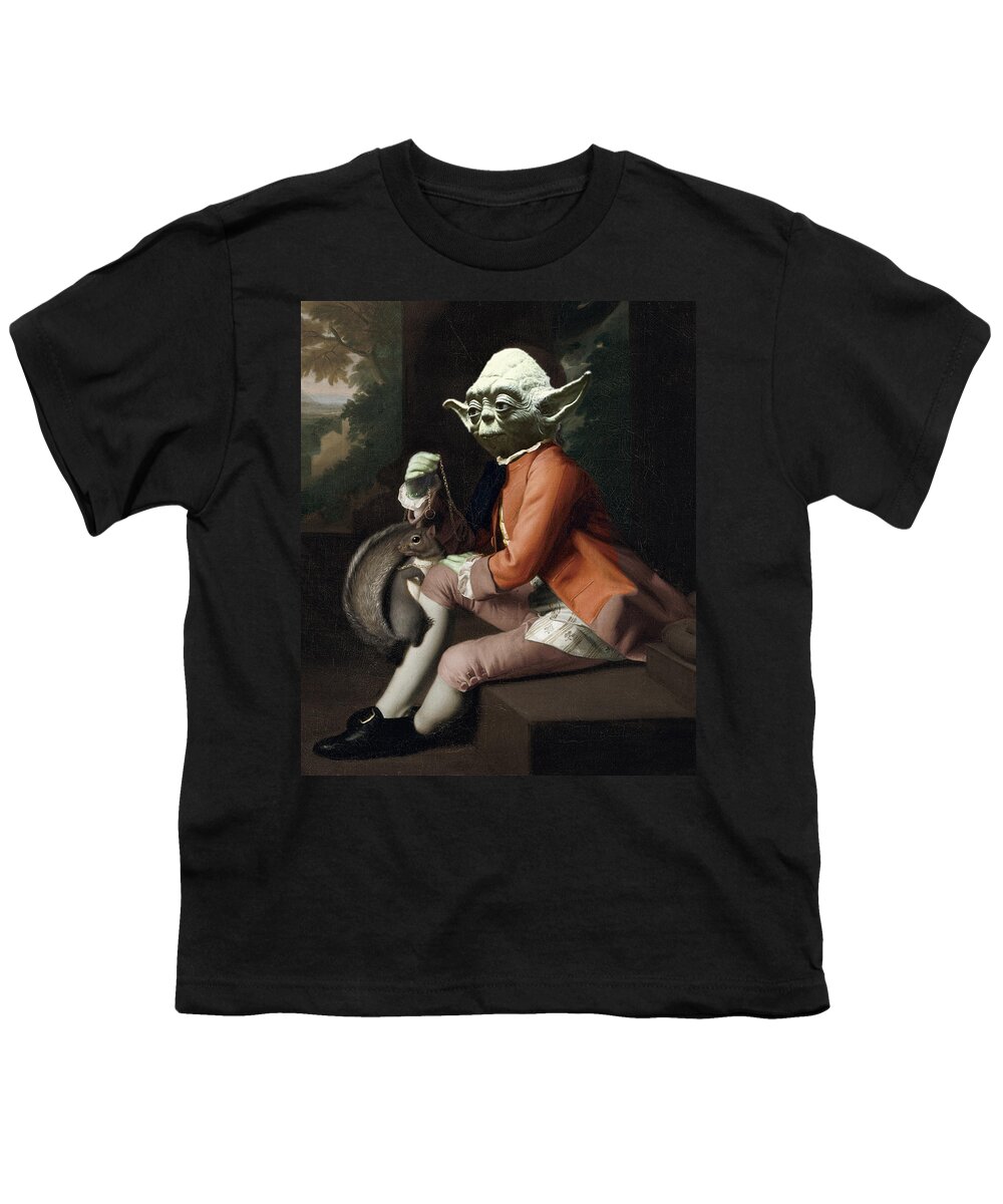 Yoda Youth T-Shirt featuring the painting Yoda Star Wars Antique Vintage Painting by Tony Rubino