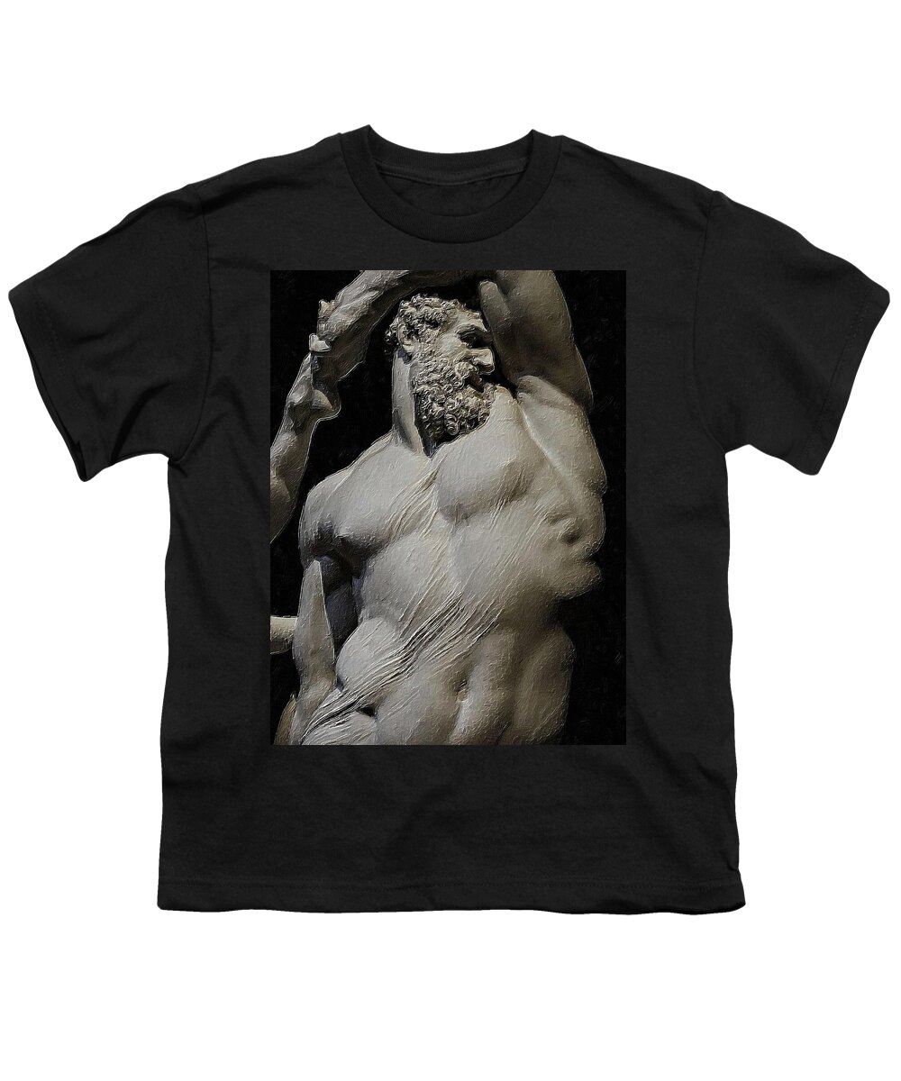 Broken Youth T-Shirt featuring the painting Zeus Statue by Tony Rubino