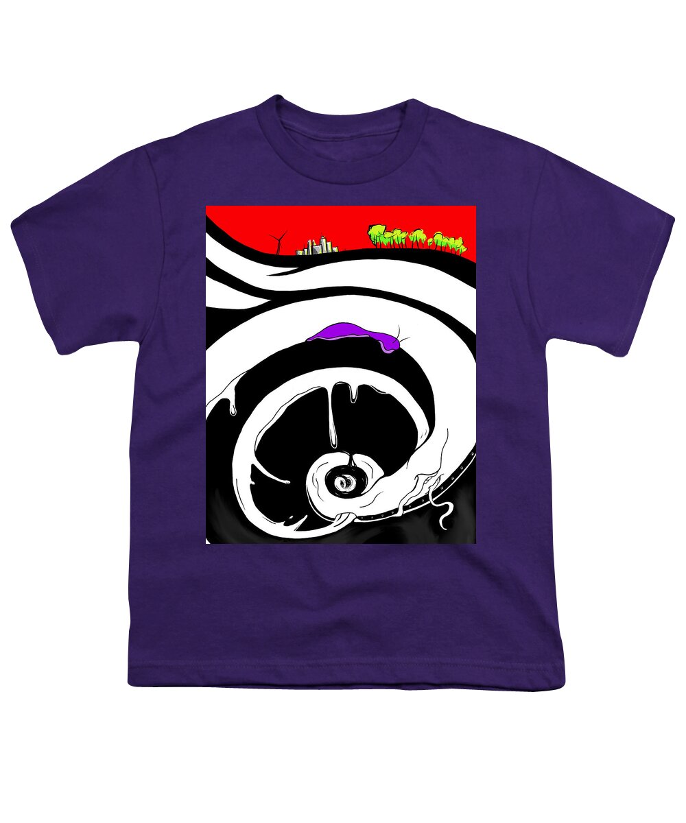 Caterpillar Youth T-Shirt featuring the digital art Drained by Craig Tilley