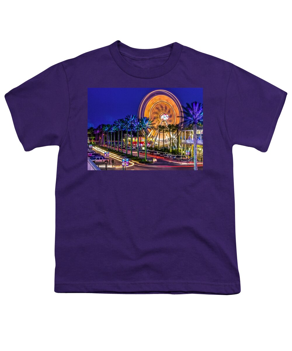 Alabama Youth T-Shirt featuring the photograph Ferris Wheel At The Wharf by Traveler's Pics