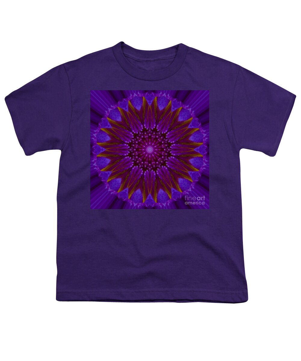 Mandala Youth T-Shirt featuring the photograph Lily Mandala Image 1 by Carrie Cranwill