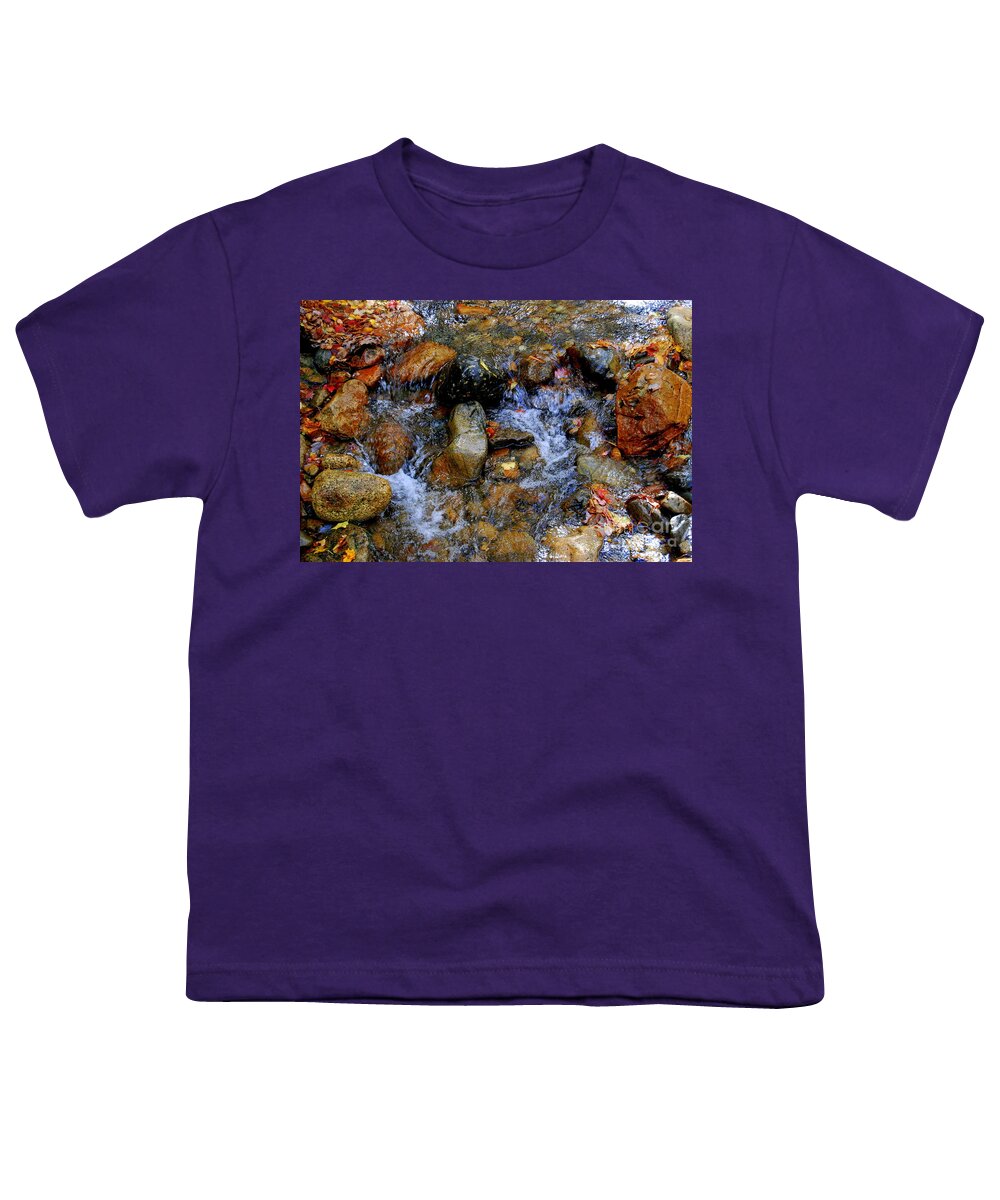 Water Youth T-Shirt featuring the photograph Mountain Stream In Autumn by Eunice Miller