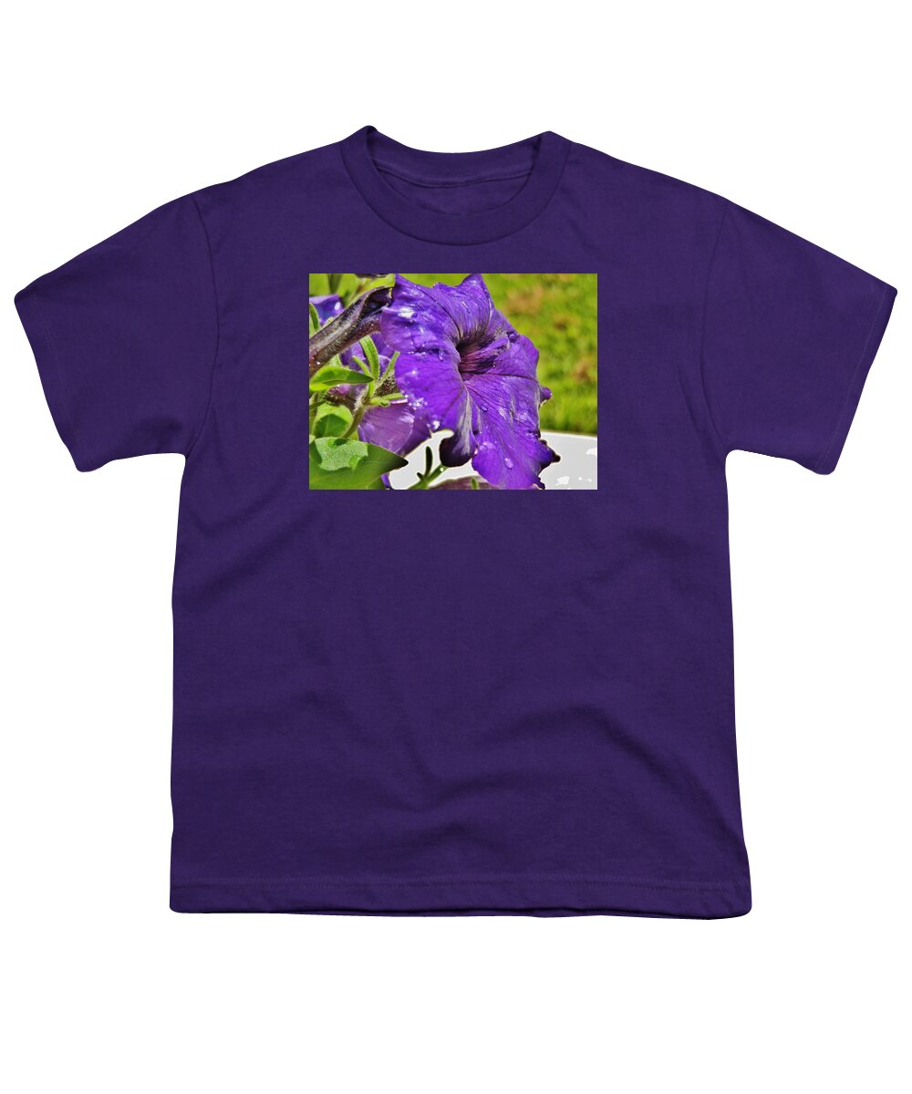 Flower Youth T-Shirt featuring the photograph Purple Taffeta by VLee Watson