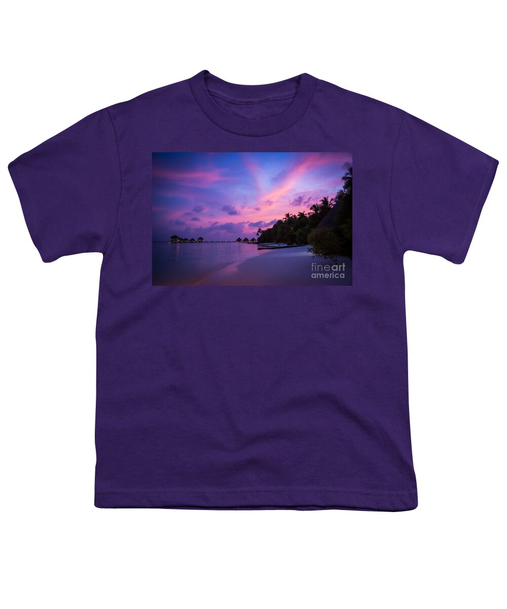 Beach Youth T-Shirt featuring the photograph Red Sky Over Paradise by Hannes Cmarits