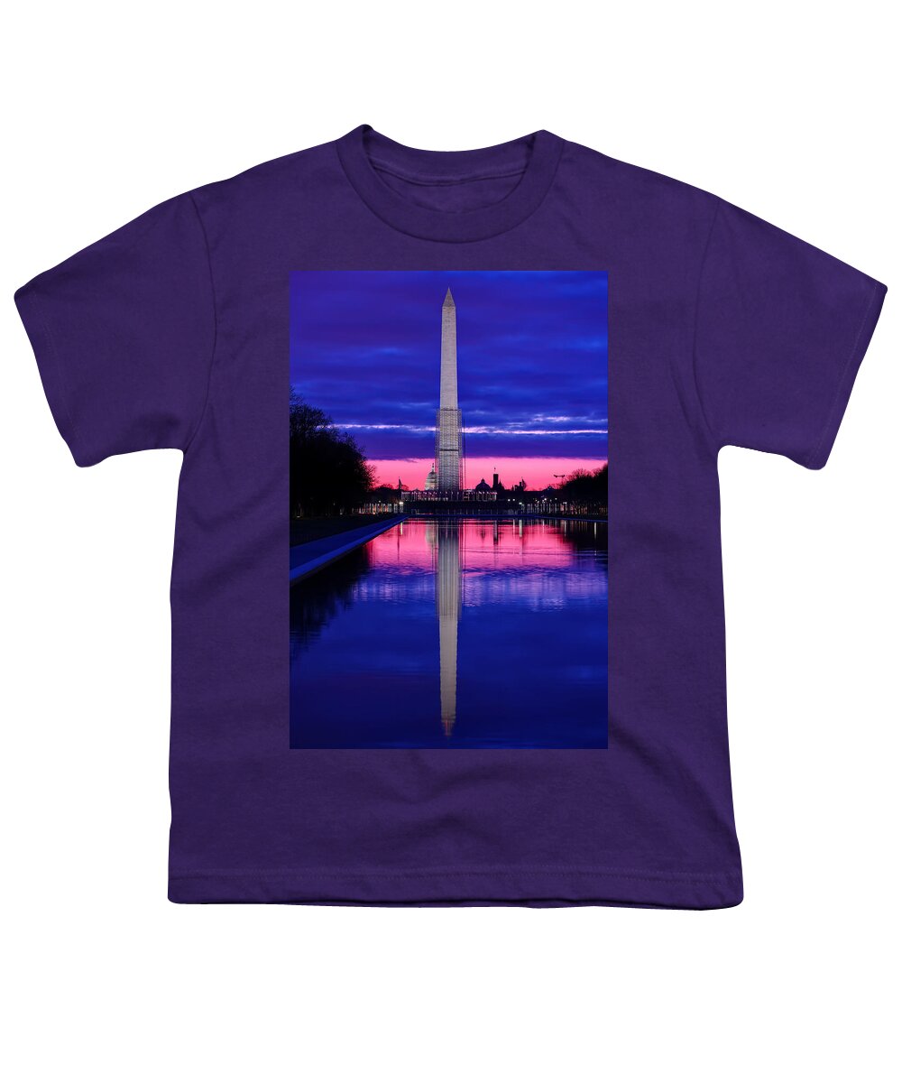 Metro Youth T-Shirt featuring the photograph Repairing The Monument I by Metro DC Photography