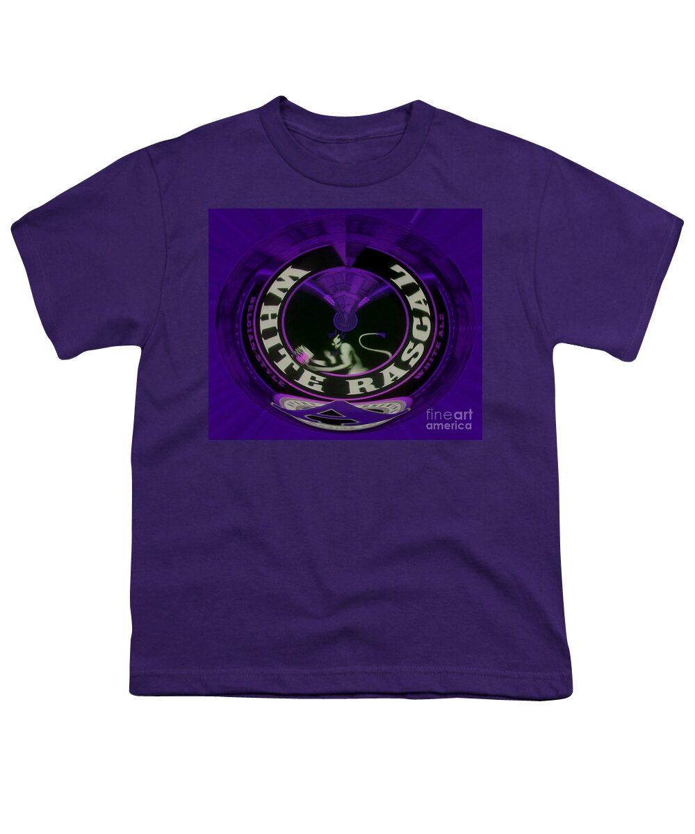  Youth T-Shirt featuring the photograph White Rascal in Purple by Kelly Awad