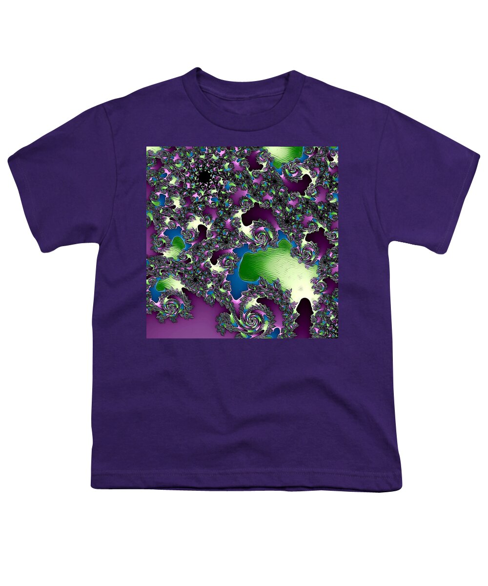 Digital Art Youth T-Shirt featuring the digital art Abstract Fractal 122016.12 by Artful Oasis