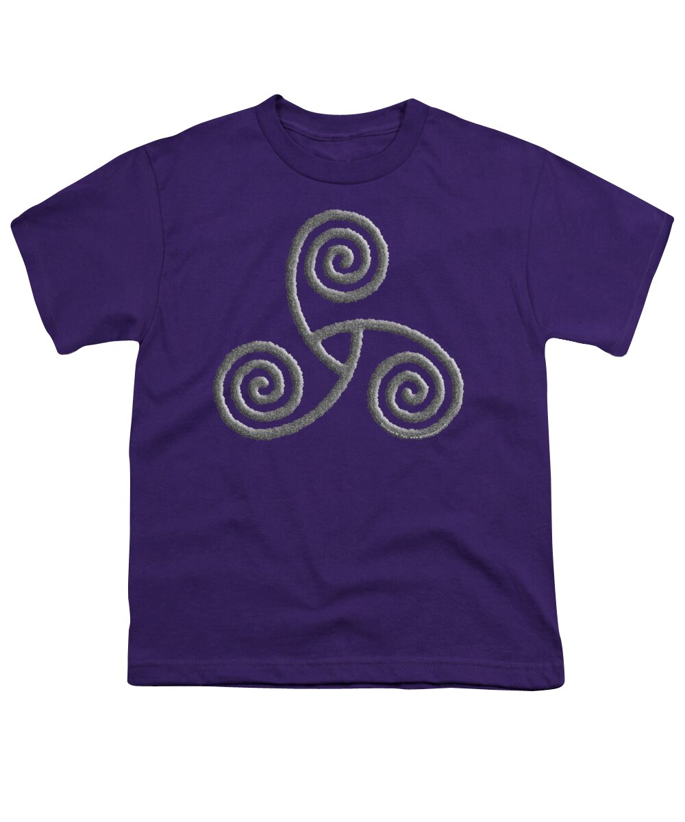 Artoffoxvox Youth T-Shirt featuring the mixed media Celtic Triple Spiral by Kristen Fox