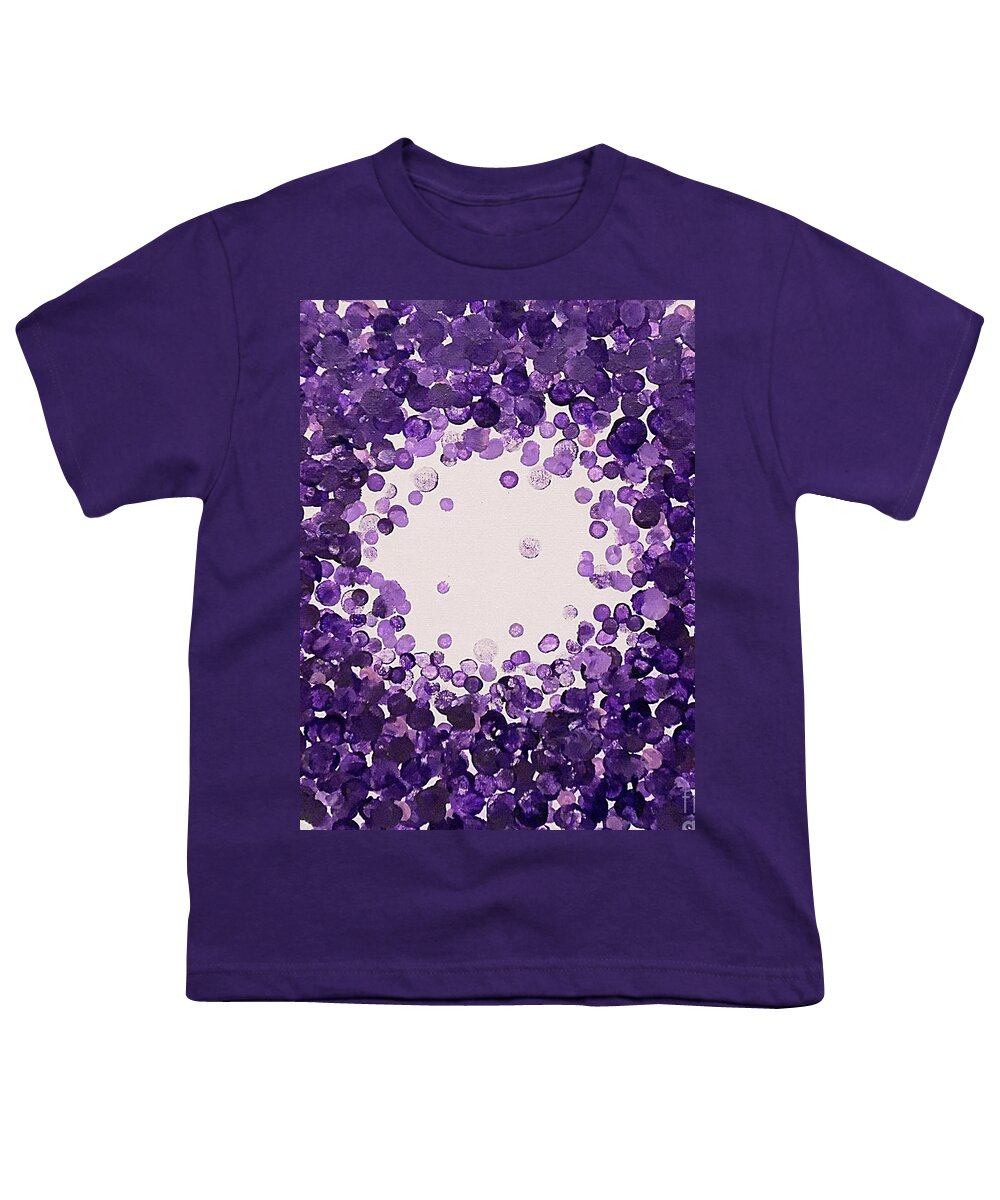 Purple Polka Dots Youth T-Shirt featuring the painting Circulation by Jilian Cramb - AMothersFineArt