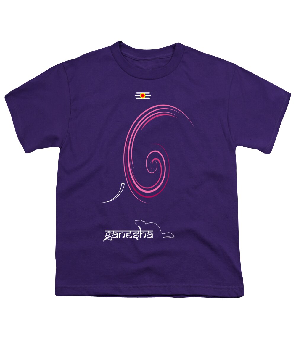 Ganesha Youth T-Shirt featuring the digital art Ganesha Design by Tim Gainey