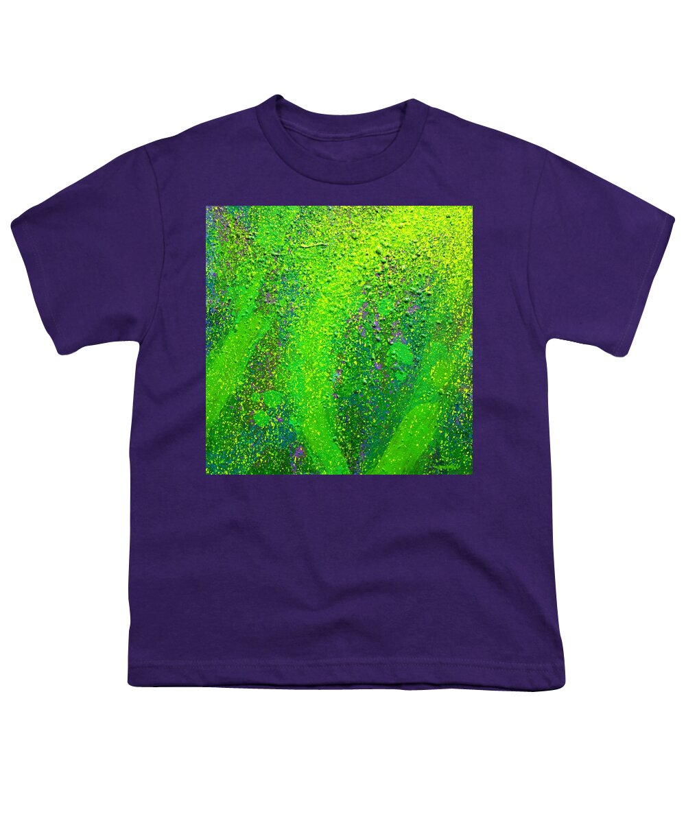 Abstract Youth T-Shirt featuring the painting Green Everywhere by John Nolan