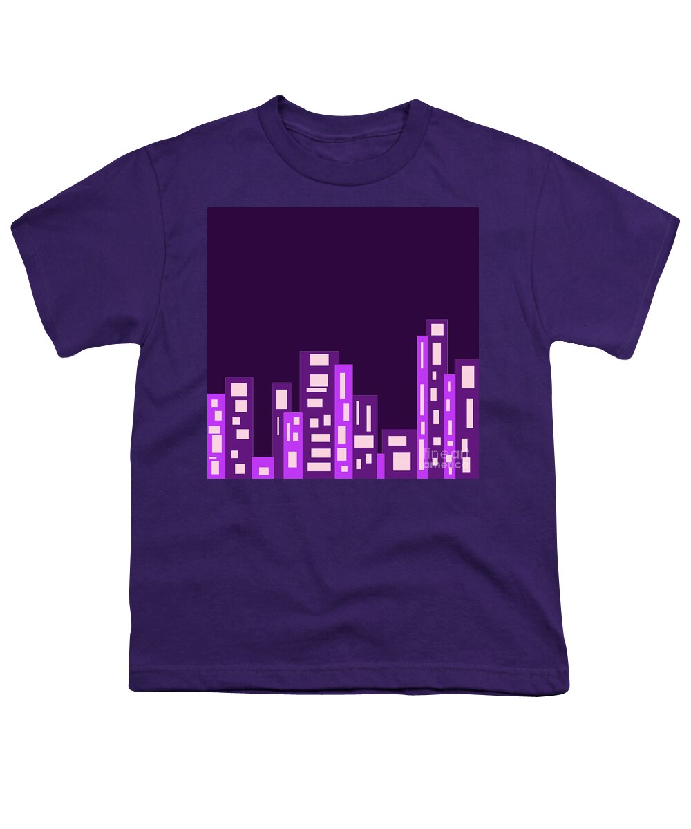 Joy Watson Youth T-Shirt featuring the photograph Purple City by Joy Watson