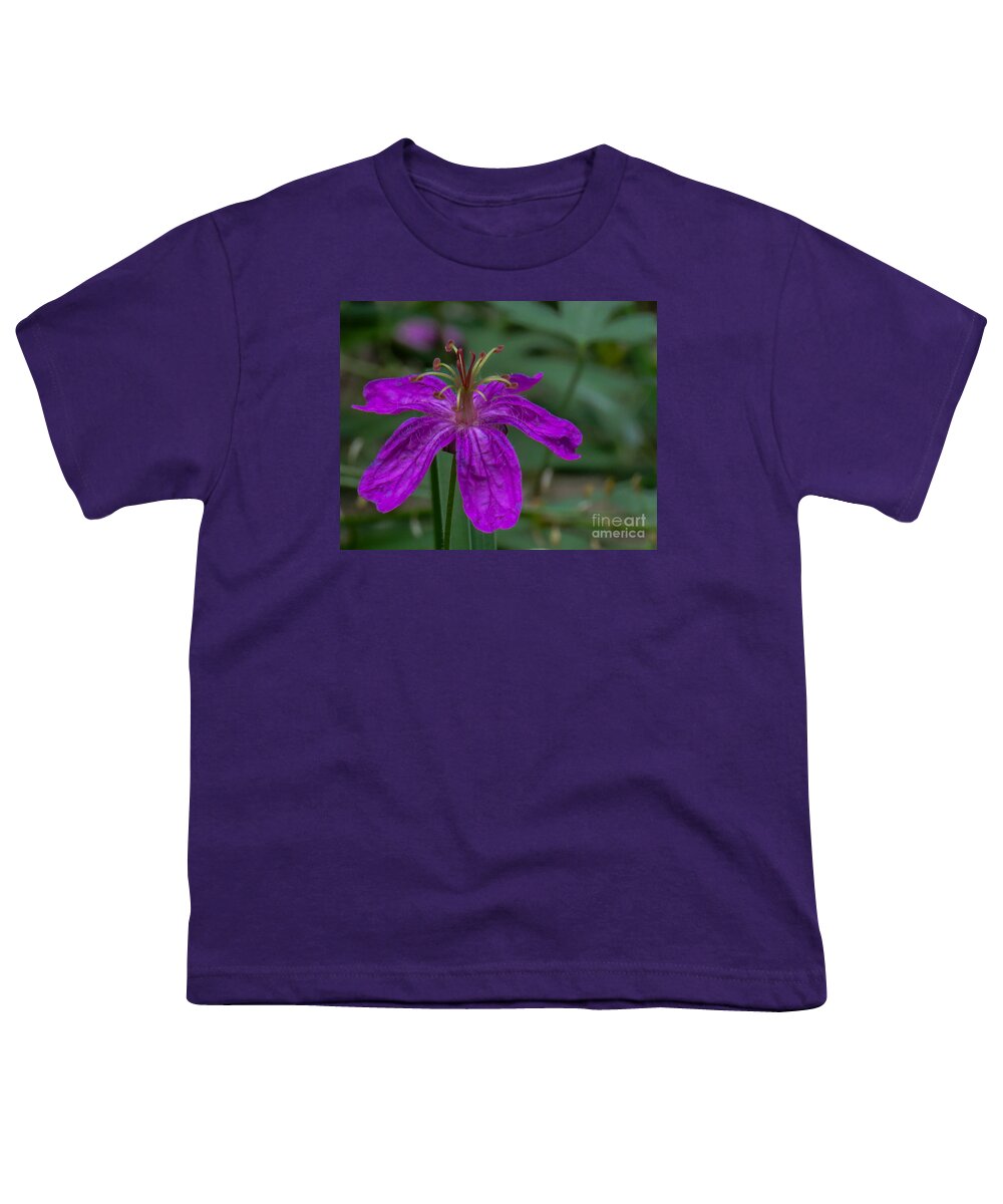 Nature Youth T-Shirt featuring the photograph Purple Flower 5 by Christy Garavetto