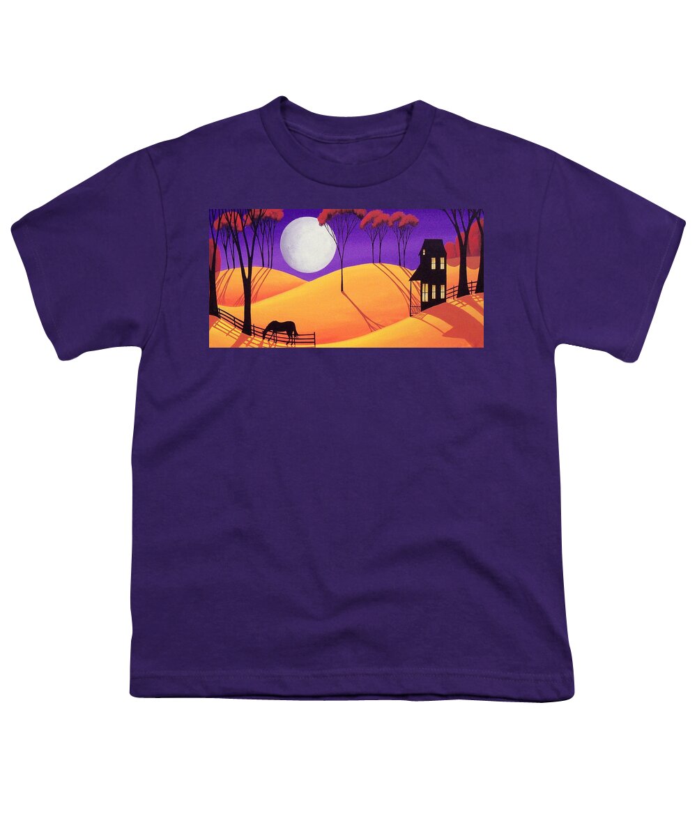 Art Youth T-Shirt featuring the painting Purple Haze Graze by Debbie Criswell
