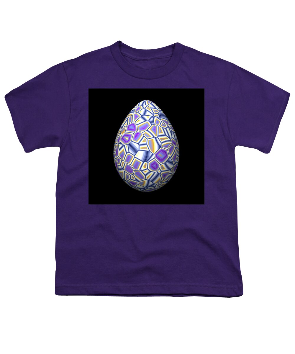 Series Youth T-Shirt featuring the digital art Purple Voronoi Egg by Hakon Soreide