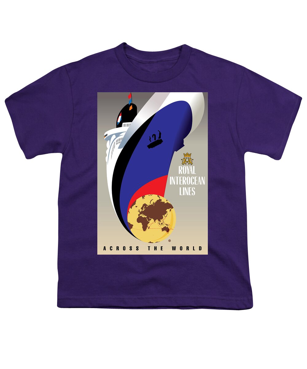 Ship Youth T-Shirt featuring the digital art Royal Interocean by Gary Grayson
