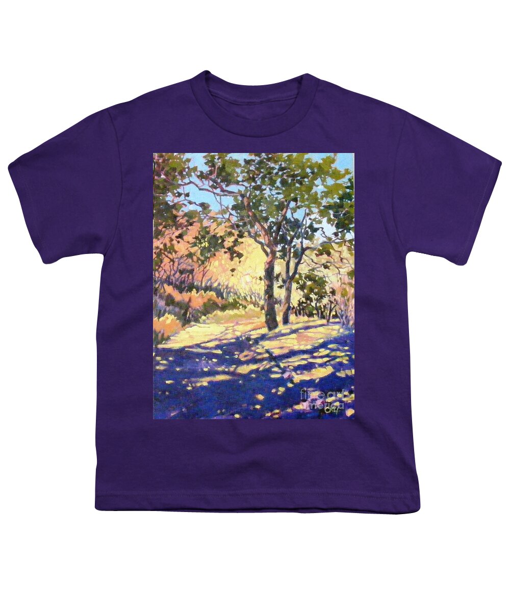 California Landscape Youth T-Shirt featuring the painting Summer shadow by Celine K Yong