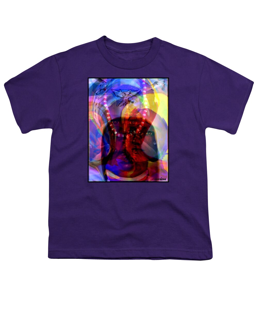 Santeria Youth T-Shirt featuring the painting The Arrival of Orishas by Carmen Cordova